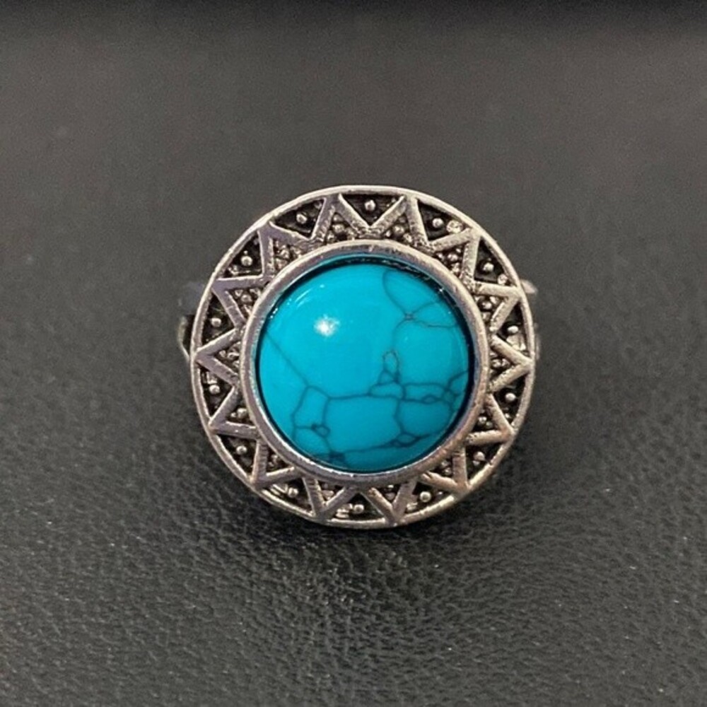 Silver and Turquoise Ring Size 8.5